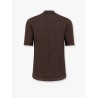 Light linen and cotton polo shirt with triangle detail