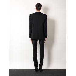 Certified wool blazer with satin lapel