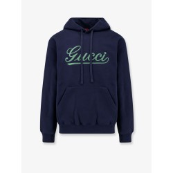 Cotton sweatshirt with gucci embroidery on the front