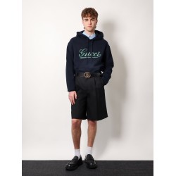Cotton sweatshirt with gucci embroidery on the front