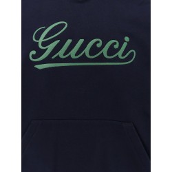 Cotton sweatshirt with gucci embroidery on the front