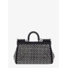 Satin handbag with all-over rhinestones
