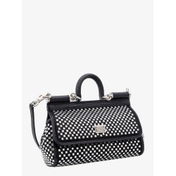 Satin handbag with all-over rhinestones