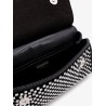 Satin handbag with all-over rhinestones