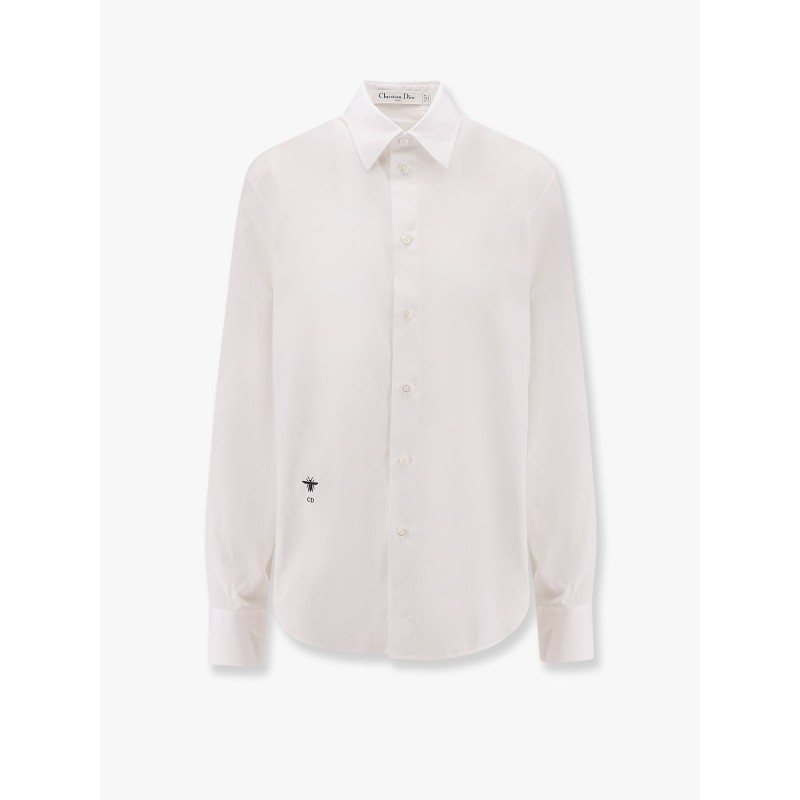 Cotton shirt with Bee and Monogram embroidery
