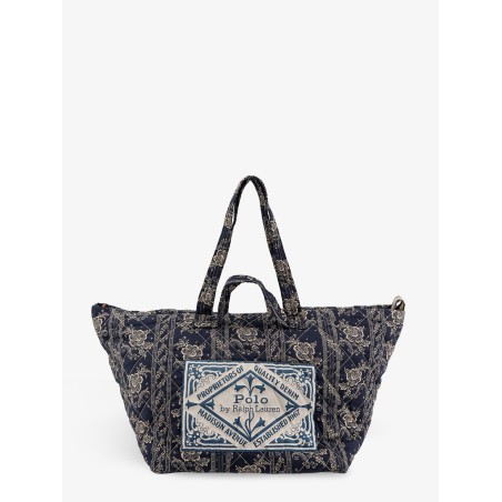 Cotton shoulder bag with floral print