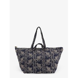 Cotton shoulder bag with floral print