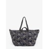 Cotton shoulder bag with floral print