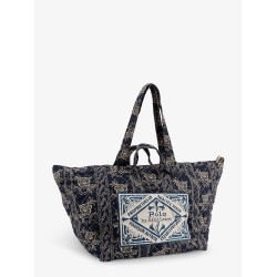 Cotton shoulder bag with floral print