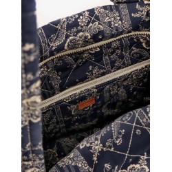 Cotton shoulder bag with floral print