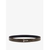Leather belt with croco effect