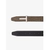 Leather belt with croco effect