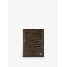 Leather cardholder with croco effect