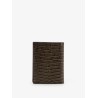 Leather cardholder with croco effect