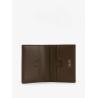 Leather cardholder with croco effect