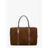 Suede travel bag with leather inserts