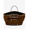 Suede travel bag with leather inserts