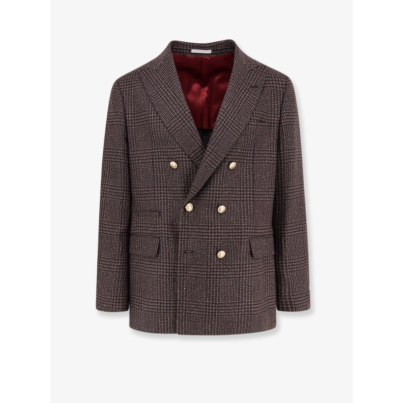 Prince of Wales wool blend blazer