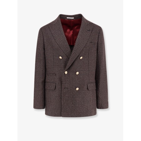 Prince of Wales wool blend blazer