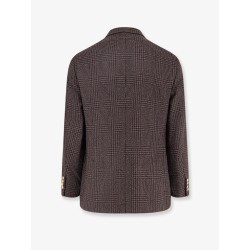 Prince of Wales wool blend blazer