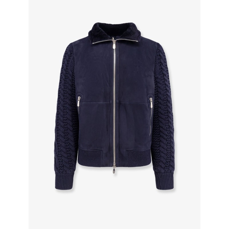 Sheepskin and cashmere padded jacket