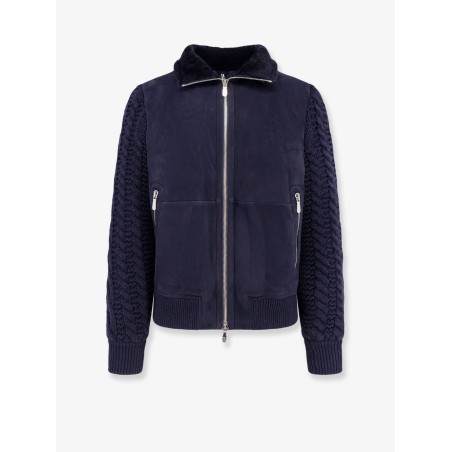 Sheepskin and cashmere padded jacket
