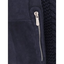 Sheepskin and cashmere padded jacket