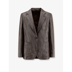Single-breasted lurex fabric blazer