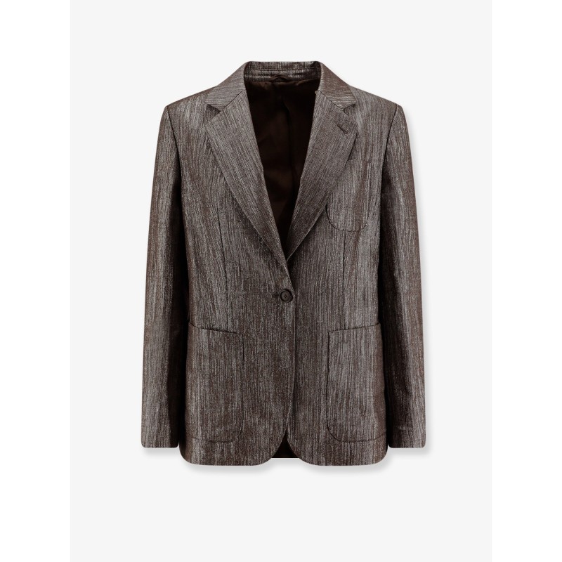 Single-breasted lurex fabric blazer