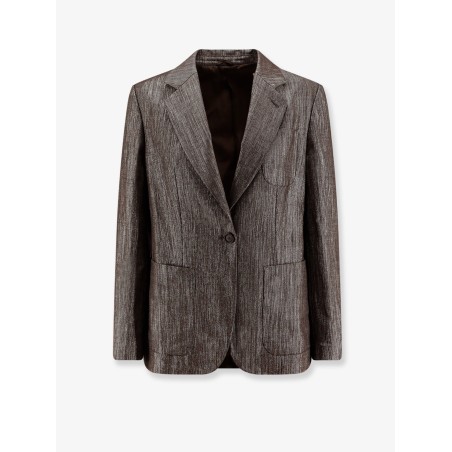 Single-breasted lurex fabric blazer
