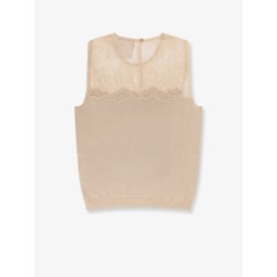 Grazia cotton top with lace insert