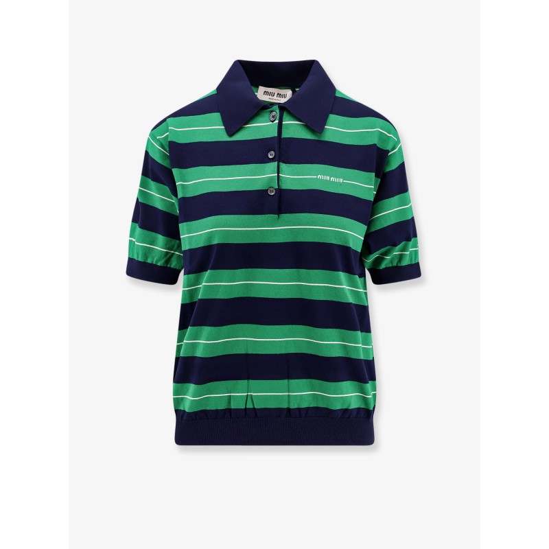 Striped cotton polo shirt