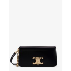 Leather pochette with Triomphe logo