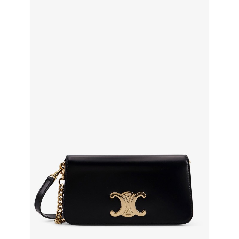 Leather pochette with Triomphe logo