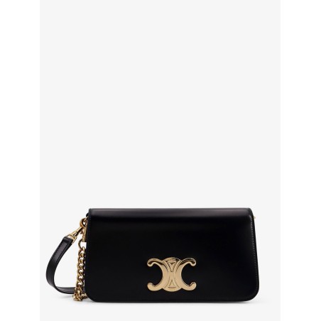 Leather pochette with Triomphe logo