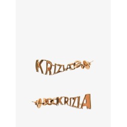 Brass earrings with logo