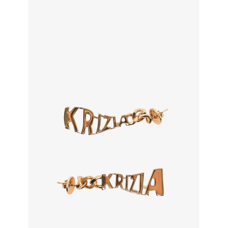 Brass earrings with logo