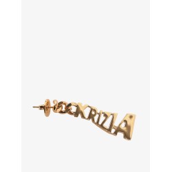 Brass earrings with logo