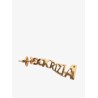 Brass earrings with logo