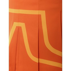 Recycled technical fabric pleated skirt