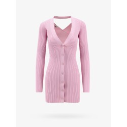Viscose cardigan with ribbed pattern