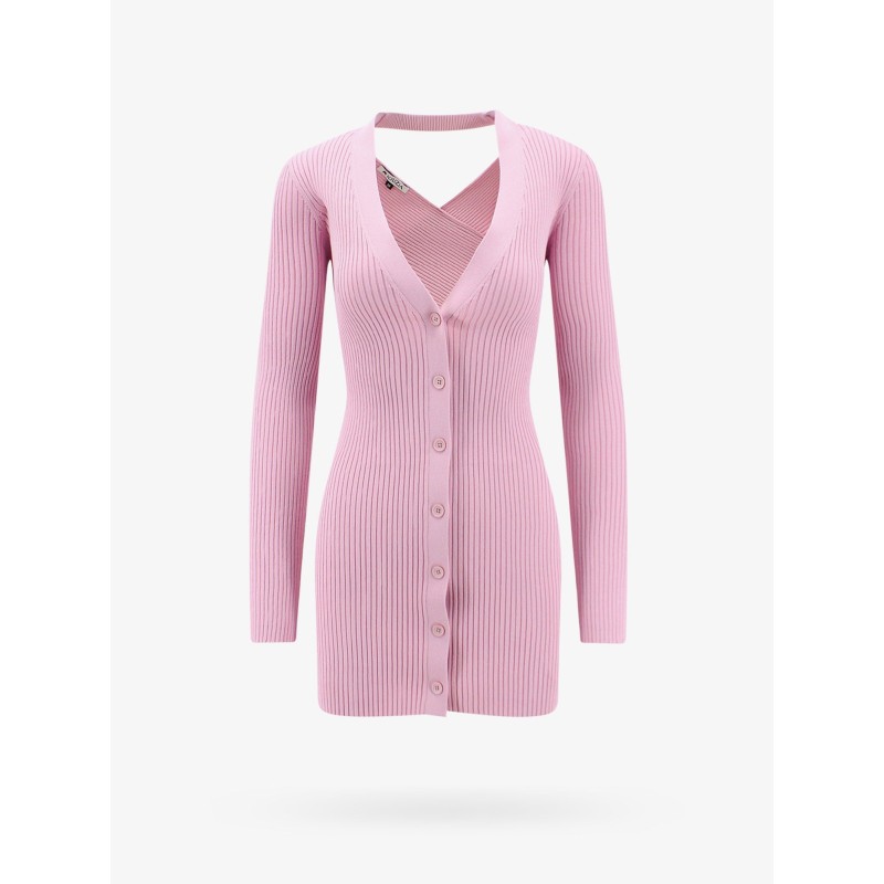 Viscose cardigan with ribbed pattern