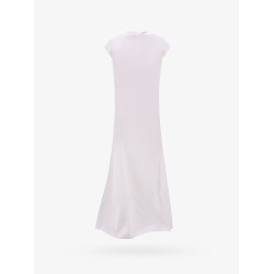 Long viscose dress with all-over ton sur ton logo print