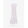 Long viscose dress with all-over ton sur ton logo print
