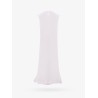 Long viscose dress with all-over ton sur ton logo print