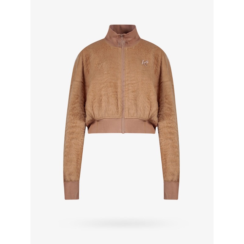 Cotton blend jacket with logo embroidery