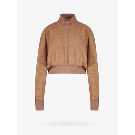 Cotton blend jacket with logo embroidery