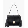 Leather shoulder bag with tassels