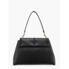 Leather shoulder bag with tassels