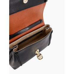 Leather shoulder bag with tassels